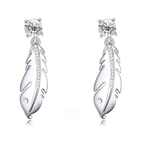 Preisvergleich Produktbild Katylen Schmuck Kristall Ohrringe - Autumn Leaves Übertriebene Legierung Glänzende Ohrringe, Weiß