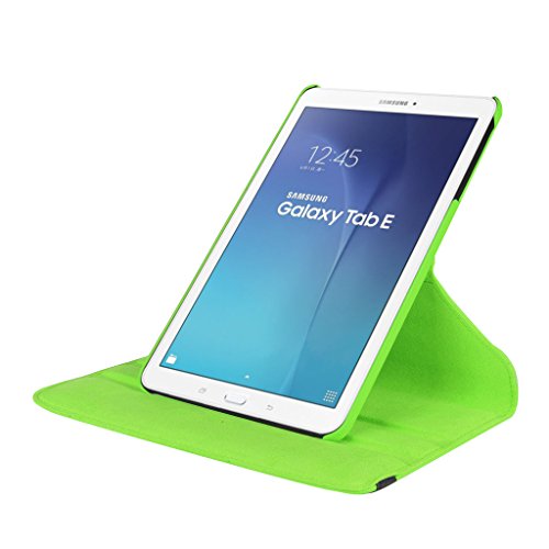TIODIO® 360° Drehbares Ledertasche Für Samsung Galaxy Tab E 9.6-Inch SM-T560/SM-T561 Schutzhülle Case Tasche mit Ständerfunktion+ Displayschutzfolie + Eingabestift Stylus Touch Pen, Grün - 4