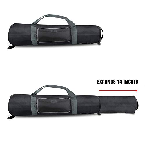 USA GEAR -  Funda portátil para Trípode, Expandible, con Bolsillos para Accesorios, 66,04/93,98 x 20,32 x 16,51 cm,  color gris