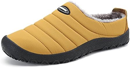 ManiamixxWinter Waterproof Slippers Warm Cotton Non-Slip Shoes Outdoor&Indoor Slipper for Men Women(Yellow,39 EU)