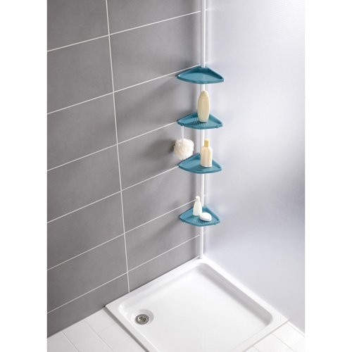 Preisvergleich Produktbild Wenko Easy Teleskop-Eckregal für die Dusche, Blau