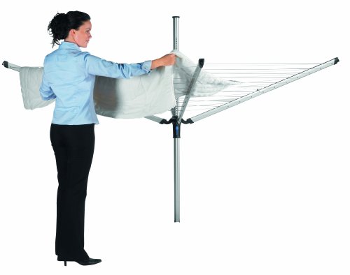 Brabantia Lift-o-Matic Advance Wäschespinne, mit Kunststoff-Bodenanker zum Einbetonieren, Schutzhülle und Klammerbeutel, 50 m Soil Spear - 10