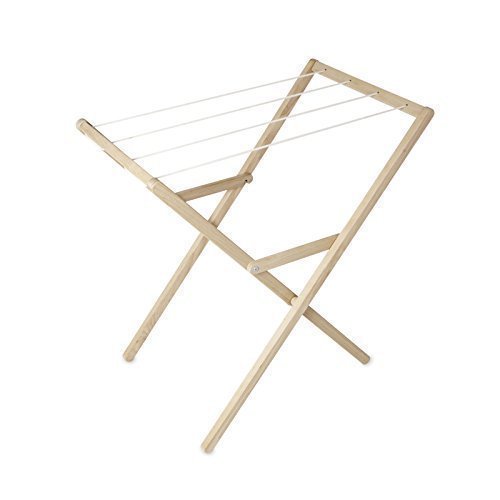 Preisvergleich Produktbild Kinder-Wäscheständer aus Holz mit weißer Wäscheleine