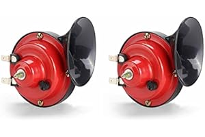 QIILU Bocina de Tren Fuerte de 300DB para Bocina de Caracol Eléctrica de Camión Bocina Eléctrica de Caracol de 12 V Bocina de Tono Dual Alta y Baja Bocina de Caracol Eléctrica de Aire a