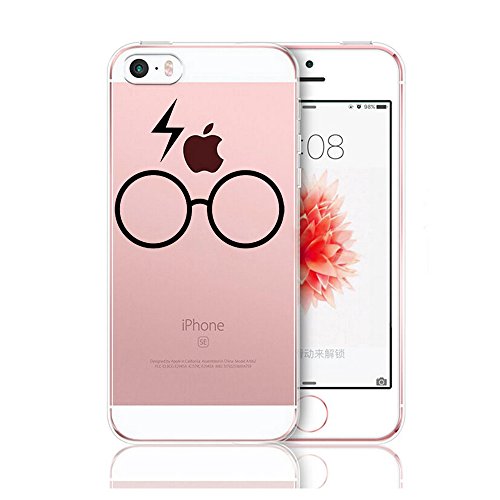 Coque iPhone 5/5S/SE,Vanki® Simple motif noir et blanc Housse Transparente , Housse TPU Souple Etui de Protection Silicone Case Soft Gel Cover Anti Rayure Anti Choc pour Iphone5/5S/SE (4)