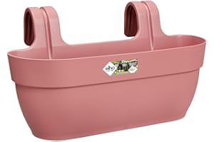 Elho Vibia Campana Easy Hanger L 46 - Planteur pour Balcon & Extérieur - Ø 46.0 x H 26.5 cm - Rose/Rose Poussière