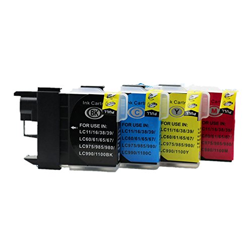 Generisch Kompatible Tintenpatronen Ersatz für Brother LC975/985 LC975 LC985 LC 975 985 LC-975 LC-985 Tintenpatronen Hohe Kapazität kompatibel für Brother DCP-J140W DCP-145C DCP-165C DCP-185C DCP-195C DCP-197C DCP-365CN DCP-375CW DCP-385C DCP-390CN DCP-395CN DCP-535CN DCP-585CW DCP-595CN DCP-J715W DCP-6690CN Tintenpatronen für Inkjet Drucker (1 Schwarz,1 Cyan,1 Magenta, 1Gelb) - 2