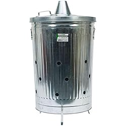 Werkapro 10944 - Incinérateur de Jardin - 100 Litres - Gris - 45 x 38 x 57 cm