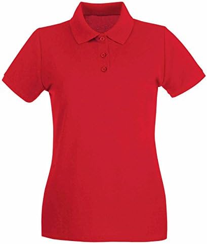 Ladies Classic Pique Polo Shirt Red 10