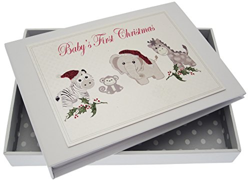 White Cotton Cards  Baby's First Christmas Silver Toys Tiny Album