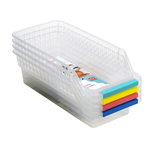 CrazySell Refrigerator Durable Storage Organizer Fruit Handled Kitchen Collecting Box Basket Rack Stand Basket Container (4Pcs) by CrazySell - 2