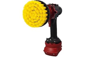 Kornely™ Brosse de Perceuse Premium-Moyennement Douce, Jaune, 10cm. Nettoyeur Professionnel à Puissance. Ne Raye Pas les Surfaces. Pour Nettoyer les Carreaux, Joints, Baignoire, Douche, Fibre de Verre