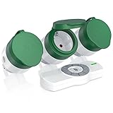 Hinweis: Achten Sie beim Einstecken der Funksteckdosen darauf, dass die Steckdose korrekt eingesetzt wird und das längere Element nach unten zeigt, da der Spritzwasserschutz ansonsten nicht gewährleistet ist. Der Spritzwasserschutz ist nur bei Verwendung von IP44-Schutzkontakt-Steckern gewährleistet.