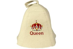 Bastuhatt med broderi QUEEN av filt (filtmössa, bastumössa)