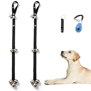 Fancigo Dog Doorbell Door Knob Potty Training Walk Outside Housebreaking Dog Pet Puppy 2 Pack Adjusted Door Bell 7 Extra Large Loud Metal Bead Bell Training Clicker