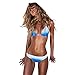 Produktbild Internet Damen Sexy Bikini Push up Bandeau Neckholder Strand Fluoreszenz Bademode Swimsuit Bandage Tankini Beachwer High Waist Hohe Taille Shorts Oberteil Tops und Bottoms Set (Weiß, L)