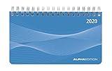 Querkalender Mini PP-Einband blau 2020 - Tischkalender - Bürokalender (9 x 16) - 1 Woche 2 Seiten - Ringbindung - Terminplaner - Notizbuch by 