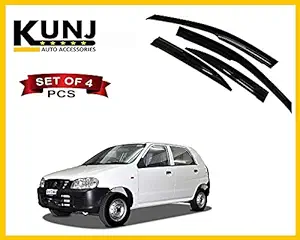 Kunj Autotech Maruti Alto Door Visor (Year: 2000 to 2014) side window wind rain deflector Black Color