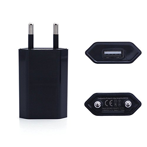 iProtect USB Netzteil Slim Charger für alle Kabel mit USB Anschluss in gummiert schwarz matt