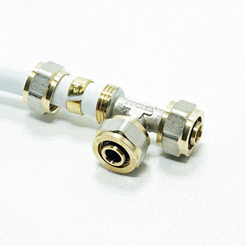Pipetec Schraubfitting T Stück 16×2 mm für Mehrschicht-Verbundrohr, DVGW, UBA-konform, bis max.100°C - 3