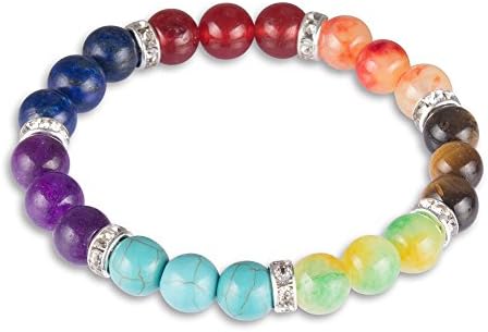 KOLOVEADA Women 7 Chakra Beads Gemstone Beads Buddha Prayer Bracelets Meditation Energy Jewelry