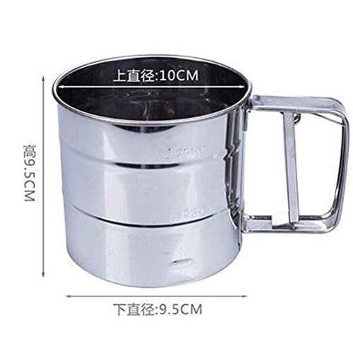 HABI Cup Form Mehl Sieb Edelstahl Mesh Mehlsieb Mechanische Backen Icing Sugar Shaker Sieb Werkzeug - 7