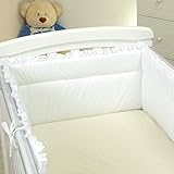 Nestchen Rüschen mit Kopfschutz für 140x70 Bett 420x30cm Schutz Babybett Umrandung