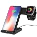 Produktbild MoKo 2 in 1 Fast Wireless Charger für Apple Watch 38mm/42mm, Qi Kabelloses Ladegerät Induktive Schnellladestation für iPhone XS Max/XS/X und Alle Qi Fähige Geräte, Schwarz