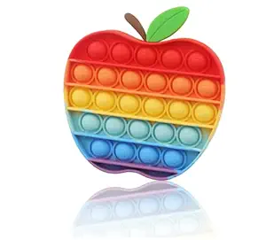 bynolPop It Fidget Toys,Push Pop Bubble Fidget Sensory Toy,Autism Special Needs Silicone Stress Relief Toy,Great Fidget Toy Sensory Toys Novelty Gifts for Girls Boys Kids Adults (Apple)