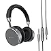 Price comparison product image Satechi Aluminum Bluetooth Wireless Headphones with Enhanced Bass 3.5mm Audio-out Jack for iPhone X/8 Plus/8, Samsung Galaxy S8/S7 and more (Space Grey)
