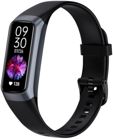 YJYK Fitness Tracker with 24/7 Heart Rate Blood Oxygen Sleep Monitor,Activity Tracker with 1.1" AMOLED Touch Color Screen, Multiple Sport Modes Step Counter,IP68 Waterproof for Women Men (Black)