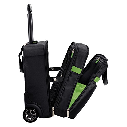 Leitz Business Softcase Handgepäck-Trolley (Smart Traveller, 19 Fächer, 44 x 37,5 x 23 cm, Polyester/Metall/Leder, Complete), Schwarz, 60590095 - 9