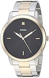 Fossil Die Minimalist Carbon Serie Dreihanddige Zweifarbige Gold und Silber Edelstahl-Uhr für Herren FS5458