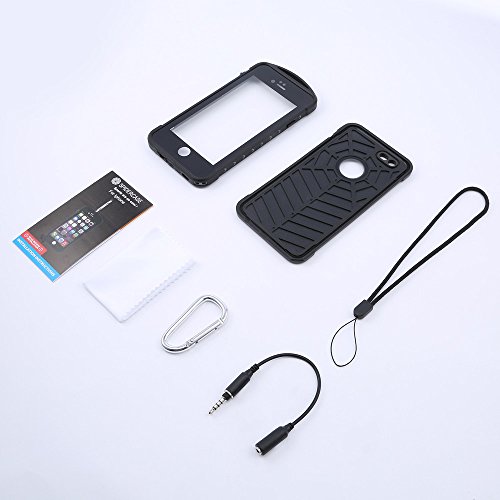 Cozime - Funda iPhone 6 Carcasa Impermeable Cubierta protectora Inteligente de PC Ultra Resistente a Ca  da  color negro