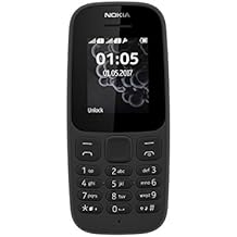 Nokia 105 Feature Phone GSM (Ecran : 1,8 pouces - Double Micro-SIM - Windows) Noir