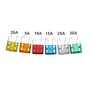 AUTO-EX Car Mini Blade Fuse Small Fuses [5,10,15,20,25,30 Amp] (Set of 12)