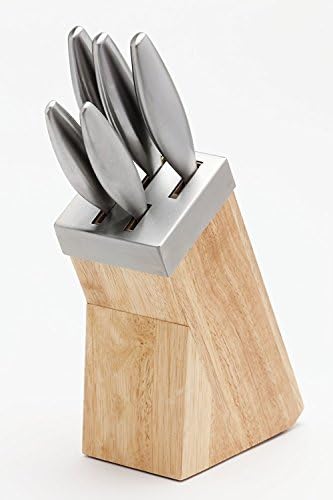 Knife Block with Knives - Set of Professional Knives with block, K- Pro, 5 Knives Carving, Bread, Utility &amp; Paring Knives