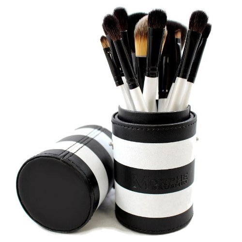 (3 Pack) MORPHE BRUSHES 12 Piece Black And White Travel Set - 706