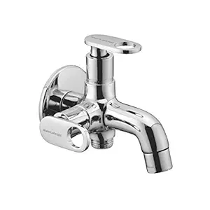 WaterLabs 2 in 1 Bib Tap with Wall Flange | Pure Brass | 7 Year Warranty | (Platina)