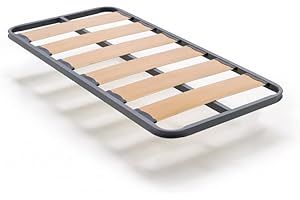 HOGAR24 ES | Rete a doghe larghe in tubo d'acciaio 40 x 30 mm | doghe in legno vaporizzato | gambe non incluse | Dimensioni: 90 x 200 cm