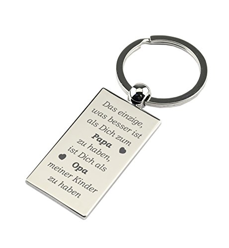 Schlüsselanhänger Rechteck Chrom mit Gravur 