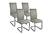 Produktbild Homexperts Schwingstuhl 4-er Set LILLY / 4x Esszimmerstühle in modernem Design / Bezug Kunstleder in Hellgrau / Gestell Metall dunkelgrau pulverbeschichtet / 43 x 99 x 56cm (B x H x T)
