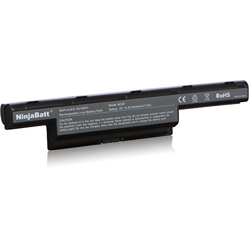 Ninjabatt 9 Zellen Laptop-Akku für Acer AS10D31 AS10D51 AS10D81 AS10D75 AS10D41 AS10D73 AS10D61 AS10D71 AS10D3E Aspire 4752 5250 5733 5742 AS10G3E 3ICR19/65-2 5750 AS10D56 31CR19/66-2 31CR19/65-2 - 2