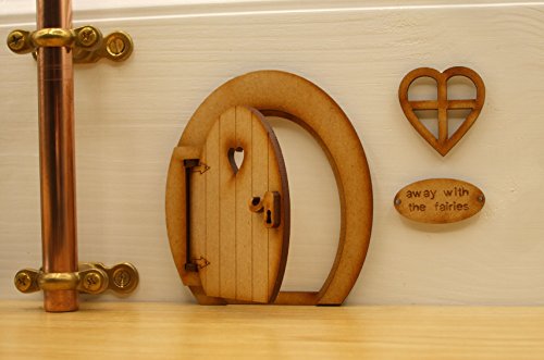 Kleine magische Öffnung Fairy Tür. Runde dreidimensionale Fairy Tür. Hölzerne Selbstmontage Handwerkskit - 4