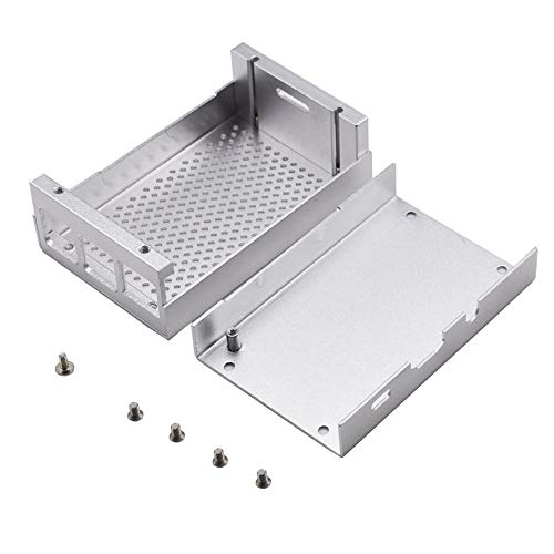 Preisvergleich Produktbild HermosaUKnight Silbergehäuse Aluminiumgehäuse Metallgehäuse für Raspberry Pi Model Silver Ventilation