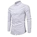 Produktbild Elecenty Herren Hemd, Solide Umlegekragen Langarmhemd Hemden T-shirt Knöpfe T-Stücke Business-Shirt Langarmshirt Bluse Männer Tops Slim Fit Blusen Sommerhemd Sommerbluse (4XL, Weiß)