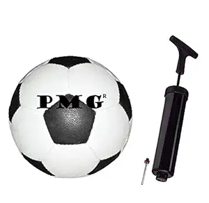 PMG PVC Storm Black-White Football with AIR Pump and Needle for Kids, Adults, Men, Women,Junior, Senior, Boys, Girls - Standard Size