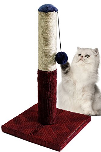 BPS® Grattoir Chat Jouet pour Chat avec Boule bi-matière Rugueux Taille 30 * 30 * 54 cm bps-3197 Rouge