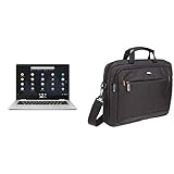 Asus C423NA-BV0044 Chromebook 14' Argent (Intel Pentium, 8 Go de RAM, EMMC 64 Go) Clavier AZERTY Français & AmazonBasics Sacoche pour Tablette et Ordinateur Portable 14,1'