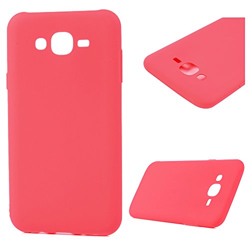 Lanveni Samsung Galaxy J5 2015 Hülle × 3, Handyhülle Samsung Galaxy J5 2015 TPU Schutzhülle TPU Bumper Weiche Silikon Case mit Einfarbig Design (Mintgrün + Rot + Dunkelblau) - 3